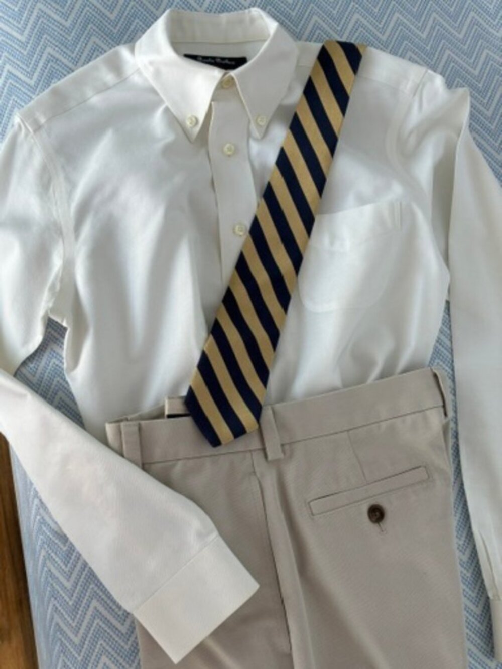 Brooks Brothers Boys Chino Pants, shirt and tie outfit